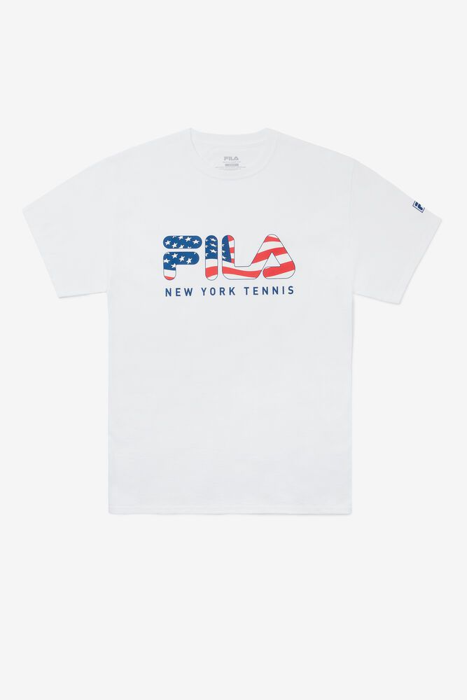 Fila T-Shirt Herre Hvide Nyc Flag LSA-869357